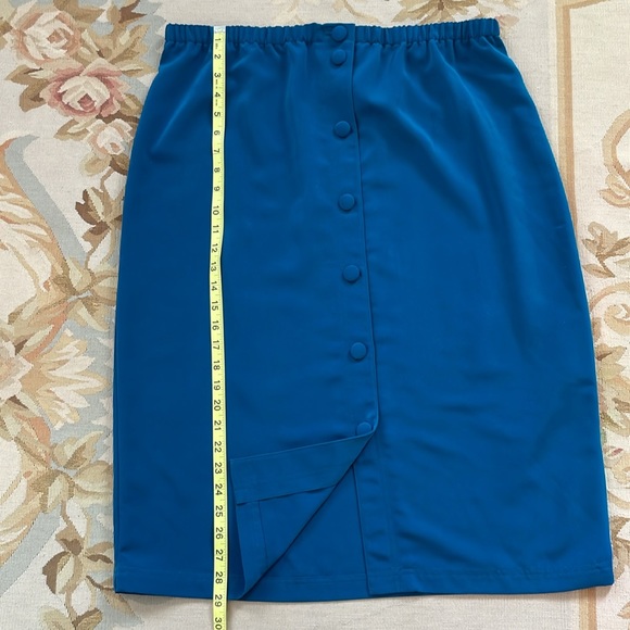 Beautiful, vintage, button-down, teal skirt, handmade one of a kind, extra large - Picture 4 of 4